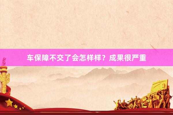 车保障不交了会怎样样？成果很严重